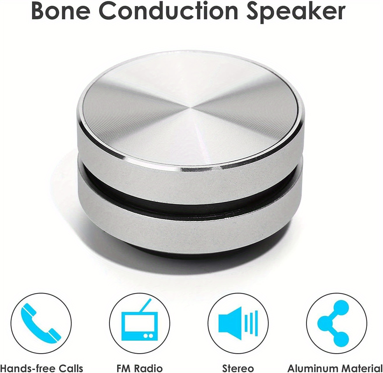 wireless mini speaker bone conduction portable wireless speaker stereo bass sound creative portable speaker mini size music player for home outdoor travel black details 2