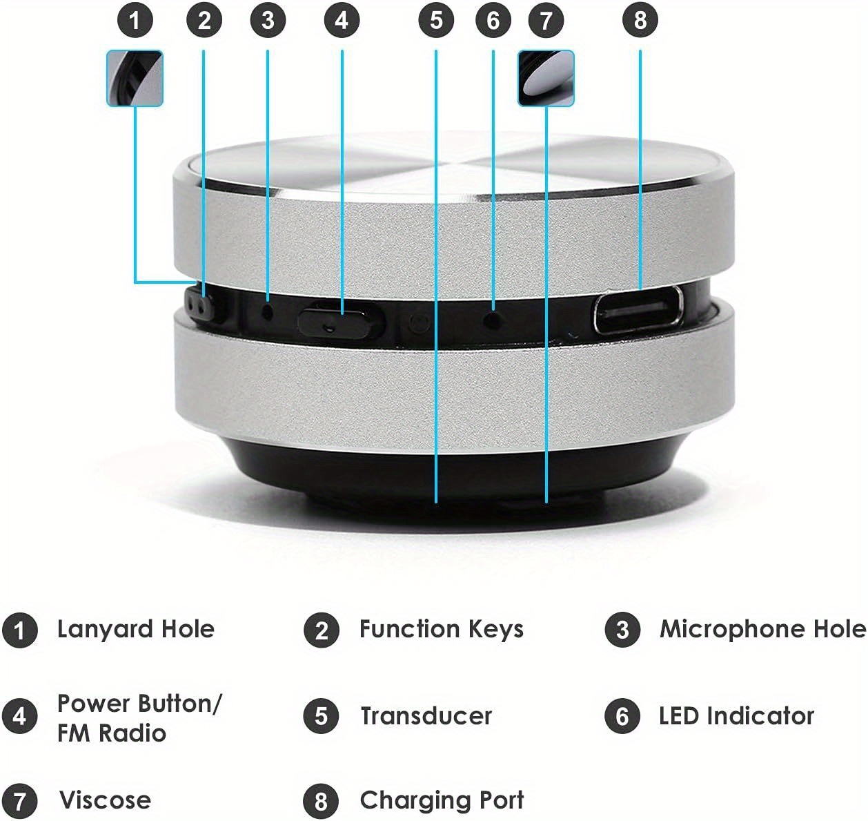 wireless mini speaker bone conduction portable wireless speaker stereo bass sound creative portable speaker mini size music player for home outdoor travel black details 3