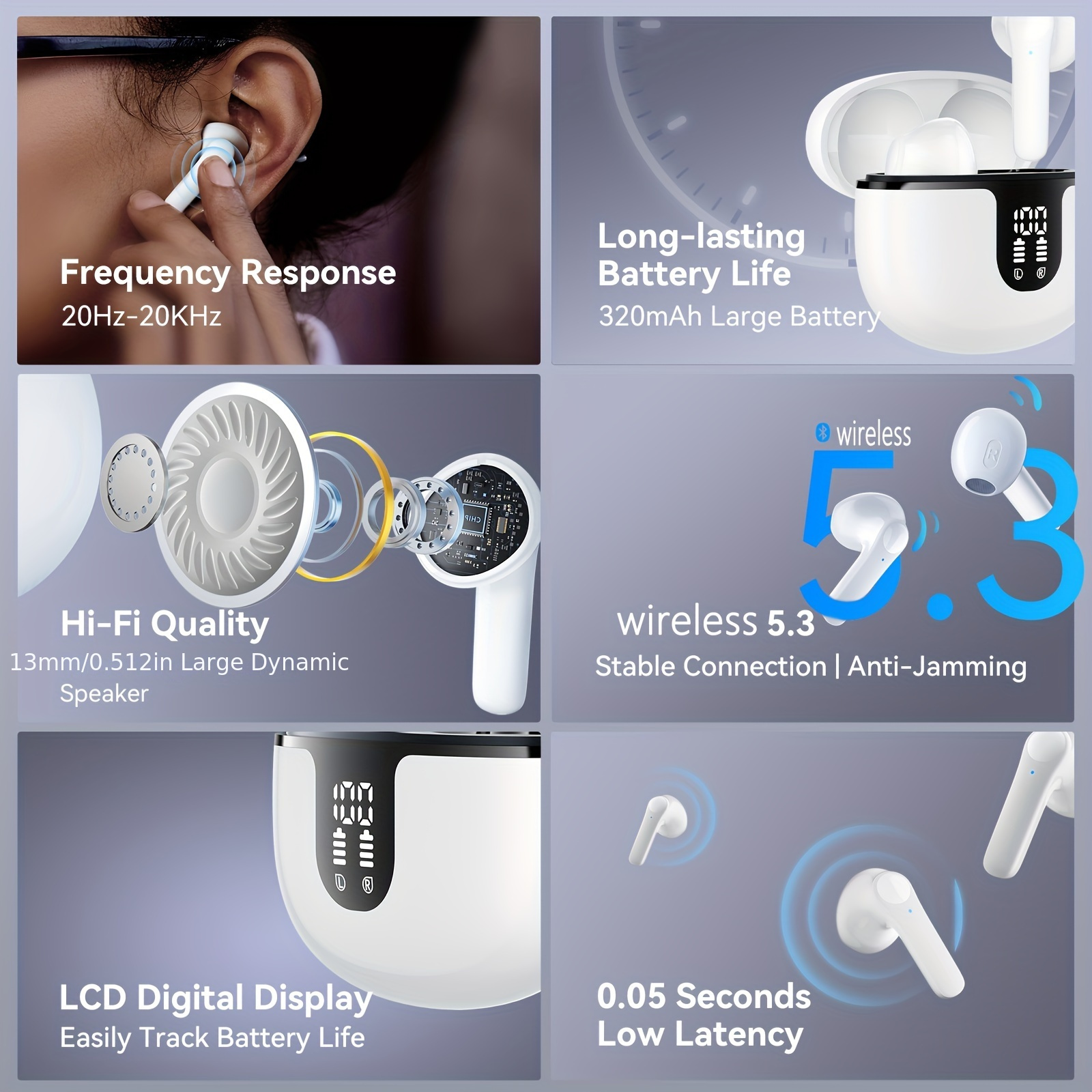 wireless headset hifi sound quality screen digital display details 3