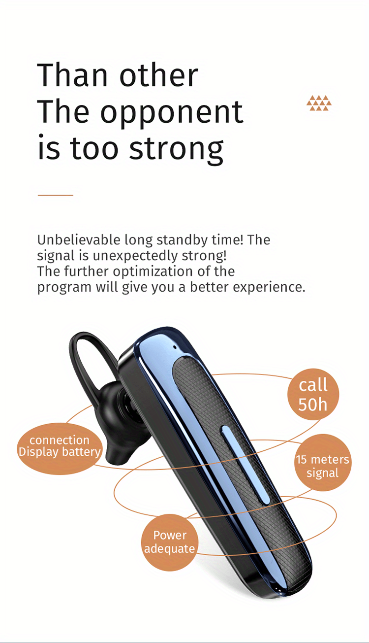 bt earphones new in ear high battery long standby time business and sports single ear stereo true wireless details 2