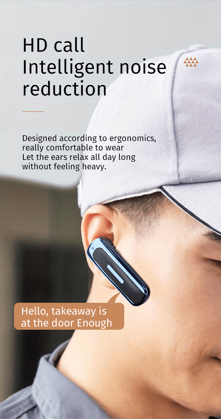 bt earphones new in ear high battery long standby time business and sports single ear stereo true wireless details 4