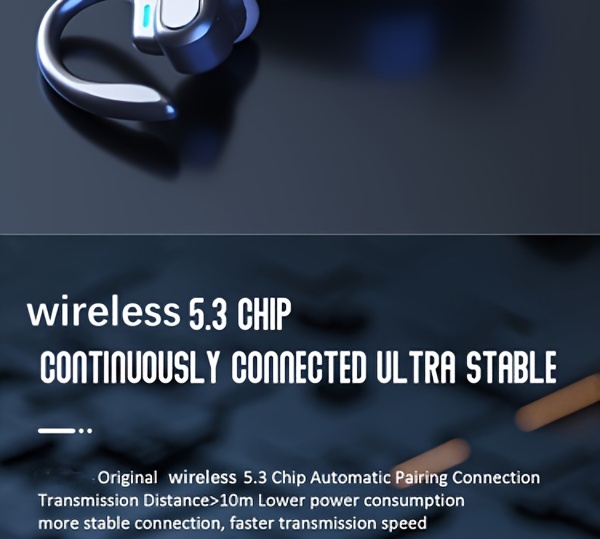 led ultra long standby wireless earphone headset tws earphones with mic sport earhook headset ultra thin on ear sports bass for android ios details 6