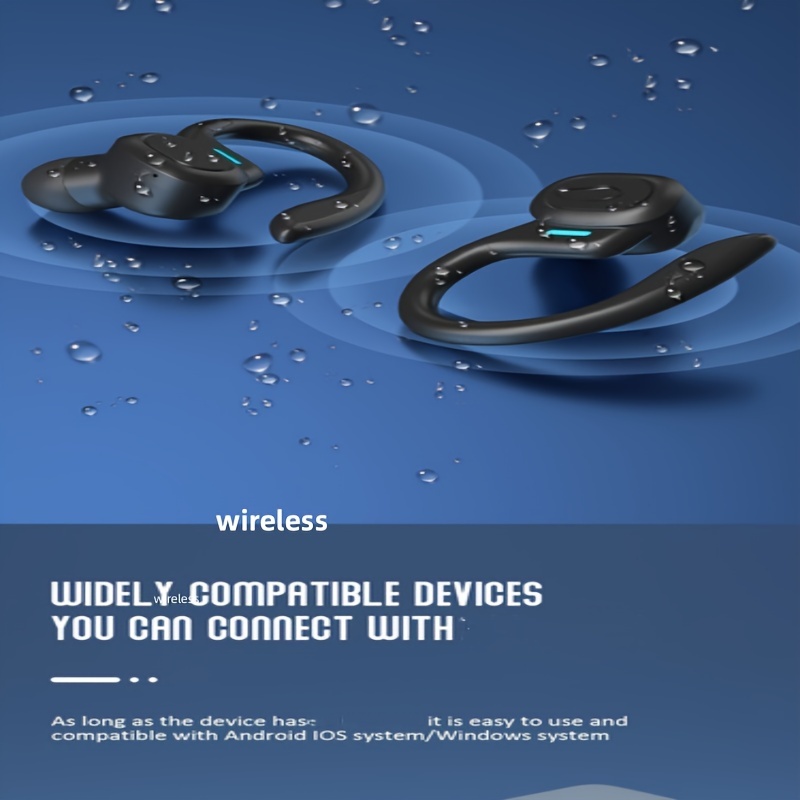 led ultra long standby wireless earphone headset tws earphones with mic sport earhook headset ultra thin on ear sports bass for android ios details 12