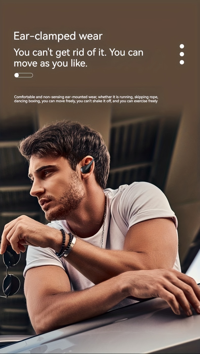 new wireless headset touch earphones clip ear headphones for xiaomi earphone for iphone earbud details 2