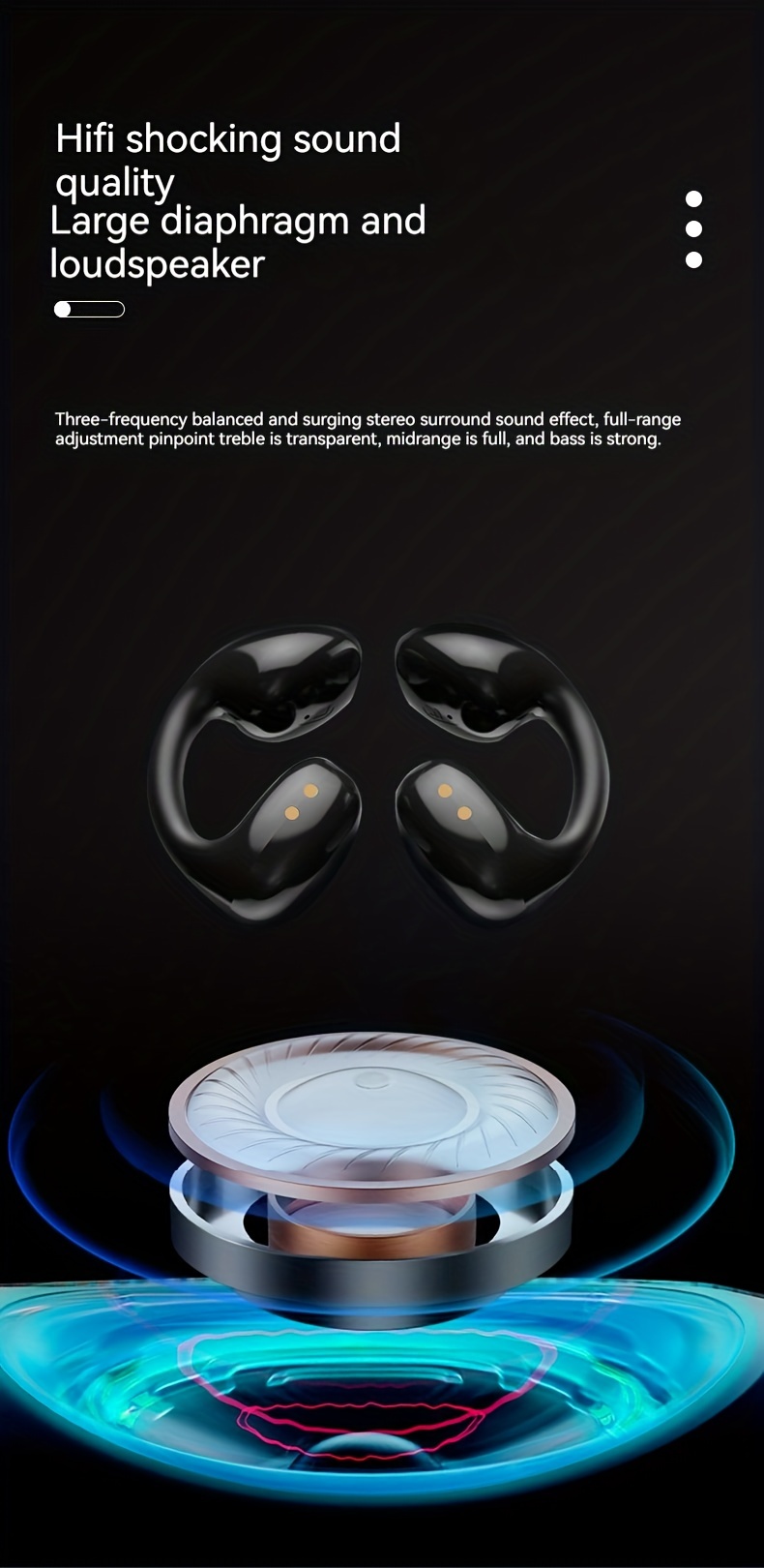 new wireless headset touch earphones clip ear headphones for xiaomi earphone for iphone earbud details 3