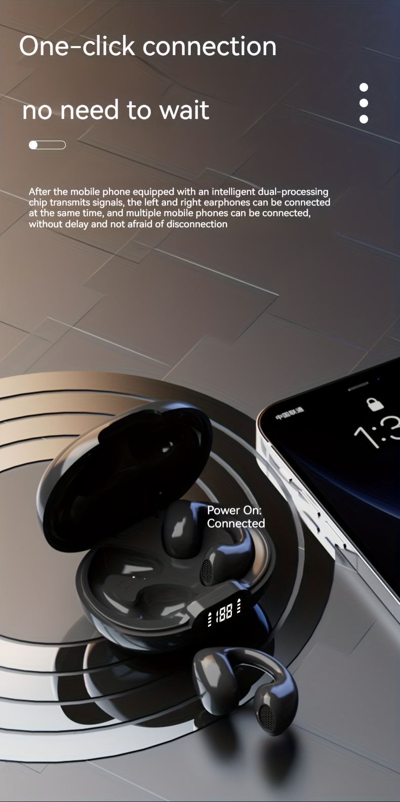 new wireless headset touch earphones clip ear headphones for xiaomi earphone for iphone earbud details 5