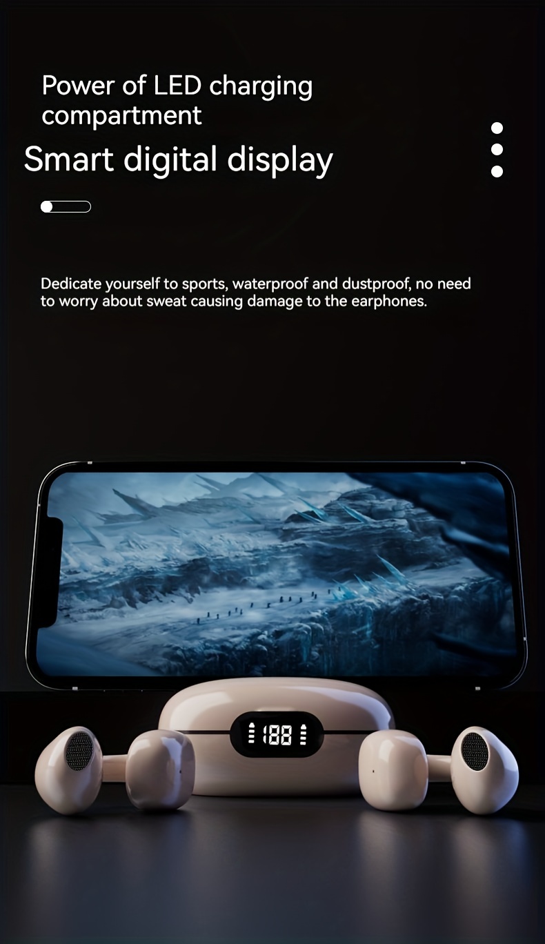 new wireless headset touch earphones clip ear headphones for xiaomi earphone for iphone earbud details 8
