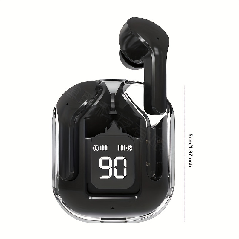 new power display in ear headset transparent space capsule noise reduction tws in ear wireless earphone details 0