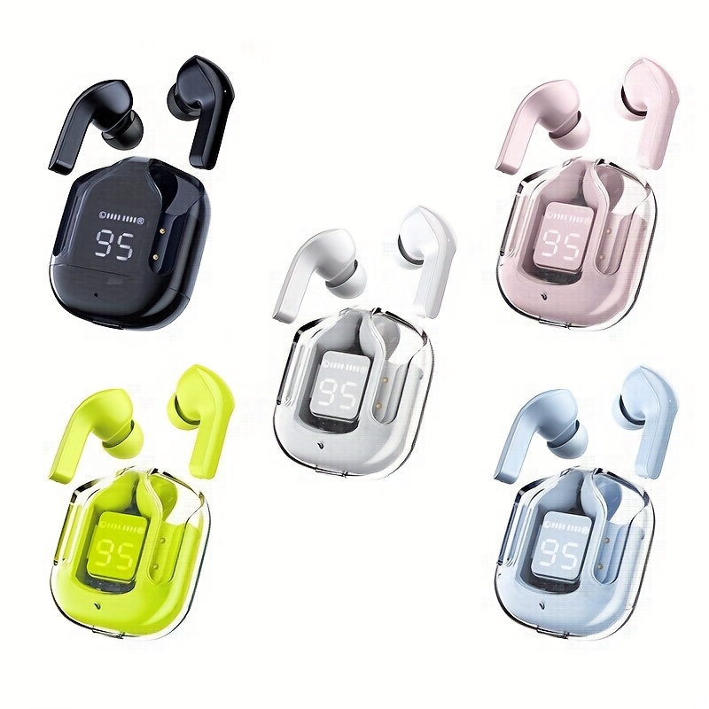 new power display in ear headset transparent space capsule noise reduction tws in ear wireless earphone details 1