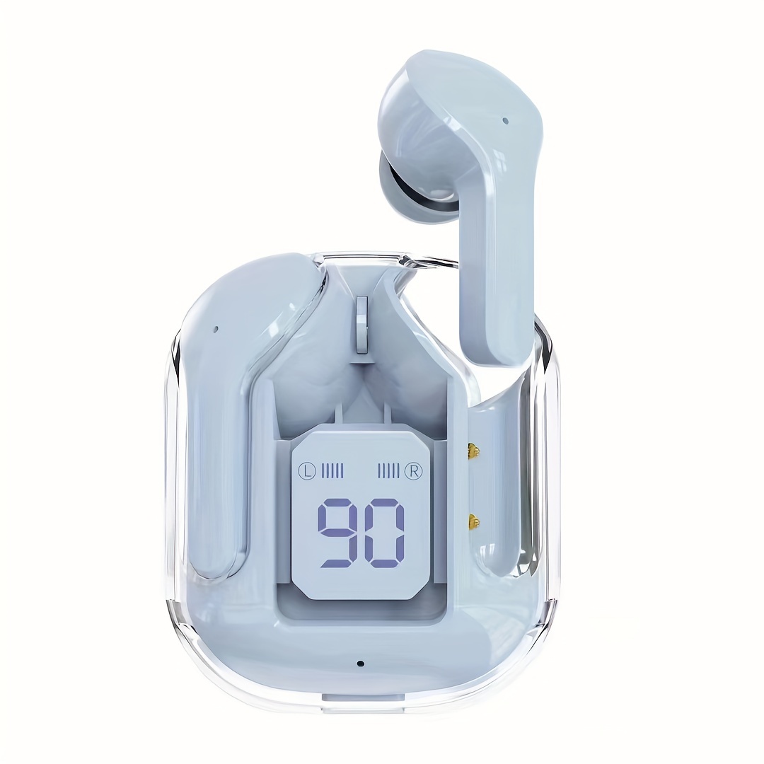new power display in ear headset transparent space capsule noise reduction tws in ear wireless earphone details 5