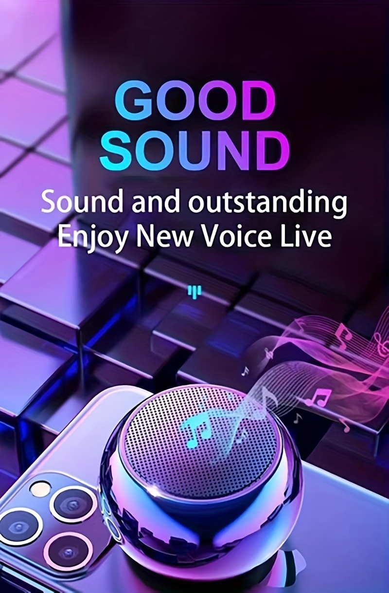 wireless speaker colorful stereo sound high volume outdoor portable home mini bass speaker tws music player mini portable solid color subwoofer loud speaker details 5