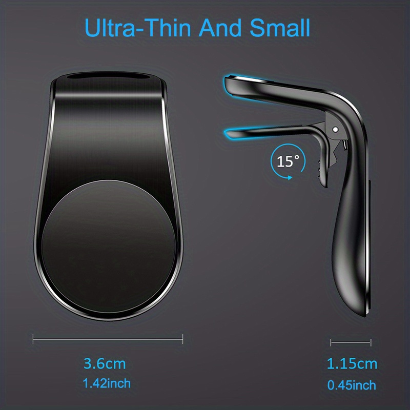 magnetic phone car holder with 2 pieces of iron rotation braccket air vent magnet mount smartphone phone holder in car for iphone samsung details 4