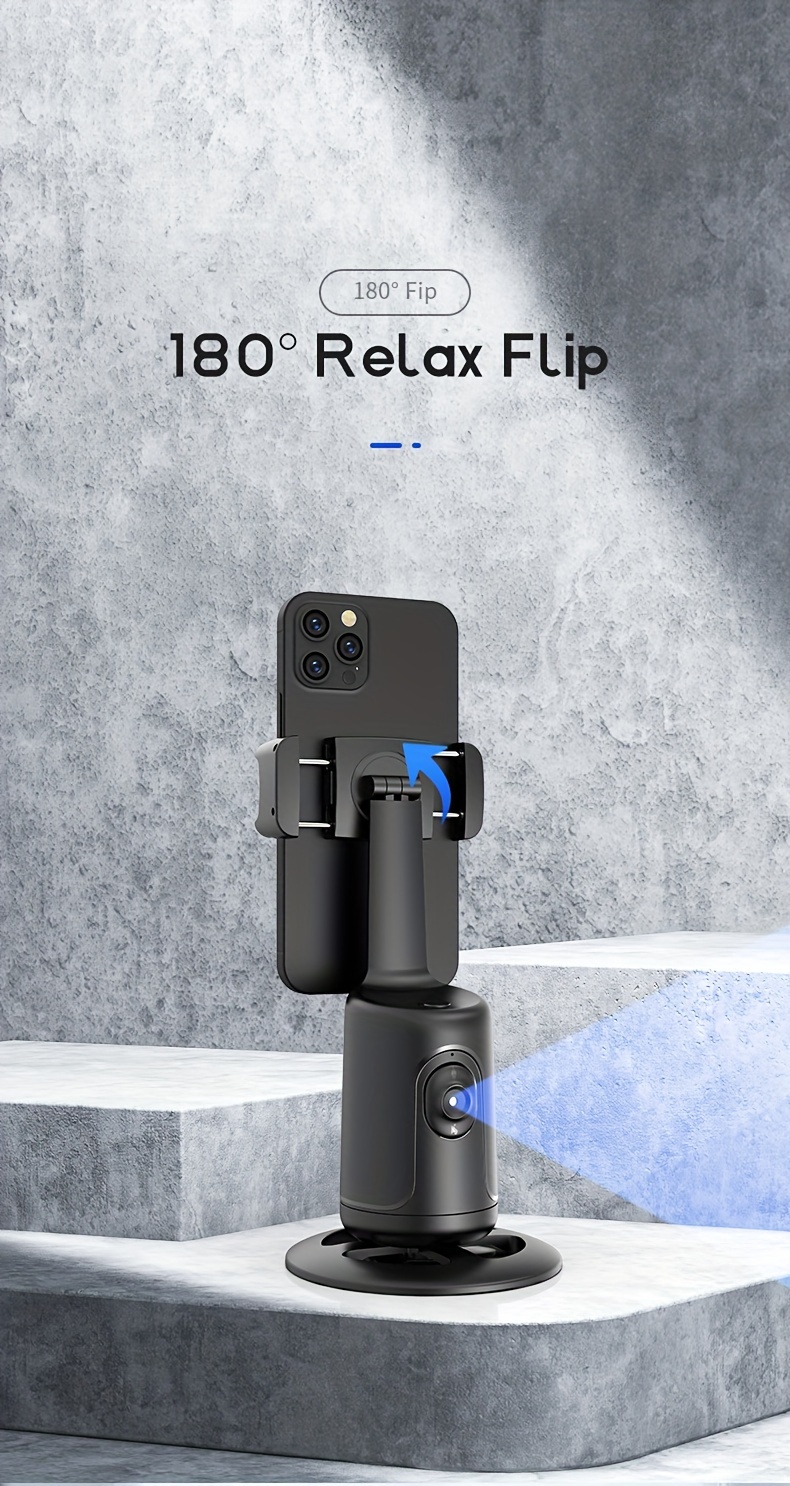auto tracking phone holder tripod stand smart selfie stick 360 rotation fast face object tracking cameraman robot stand details 7
