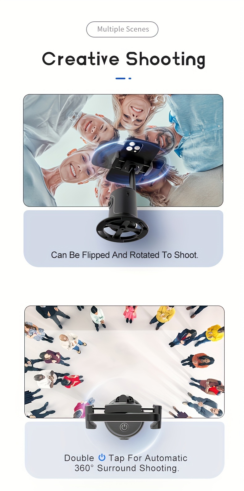 auto tracking phone holder tripod stand smart selfie stick 360 rotation fast face object tracking cameraman robot stand details 11
