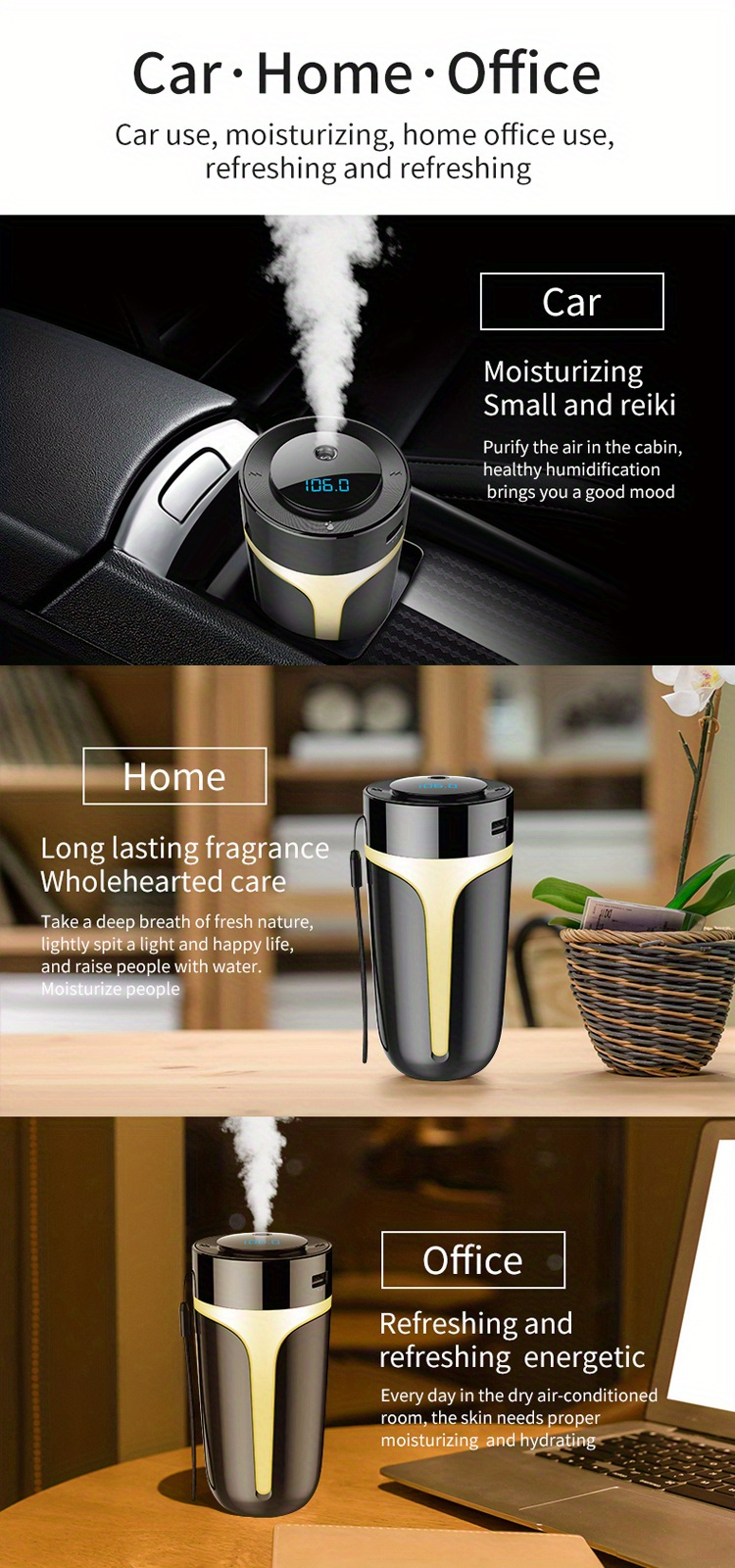 car bt aroma humidifier bt handsfree car fm transmitter mp3 usb car charger car air humidifier details 3