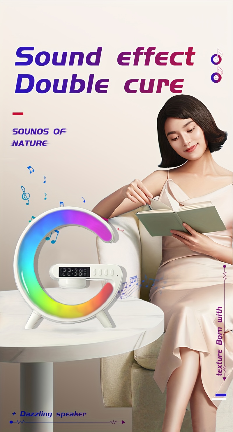 mini multifunction wireless charger pad stand speakers tf rgb night light fast charging station for iphone14 13 12 for samsung for xiaomi details 2