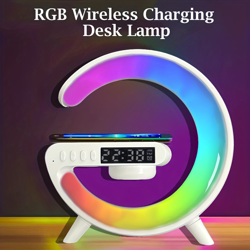 mini multifunction wireless charger pad stand speakers tf rgb night light fast charging station for iphone14 13 12 for samsung for xiaomi details 8