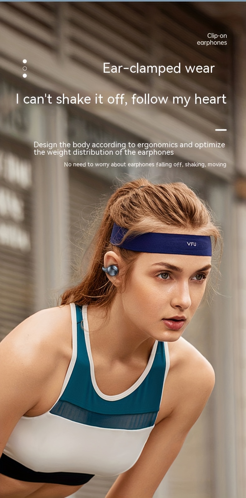 new wireless headset touch earphones clip ear headphones for xiaomi earphone for iphone earbud details 2