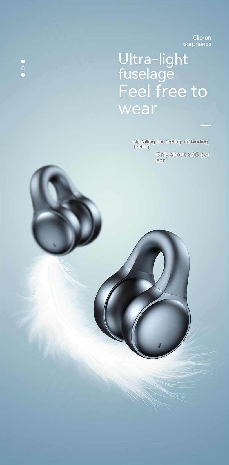new wireless headset touch earphones clip ear headphones for xiaomi earphone for iphone earbud details 3