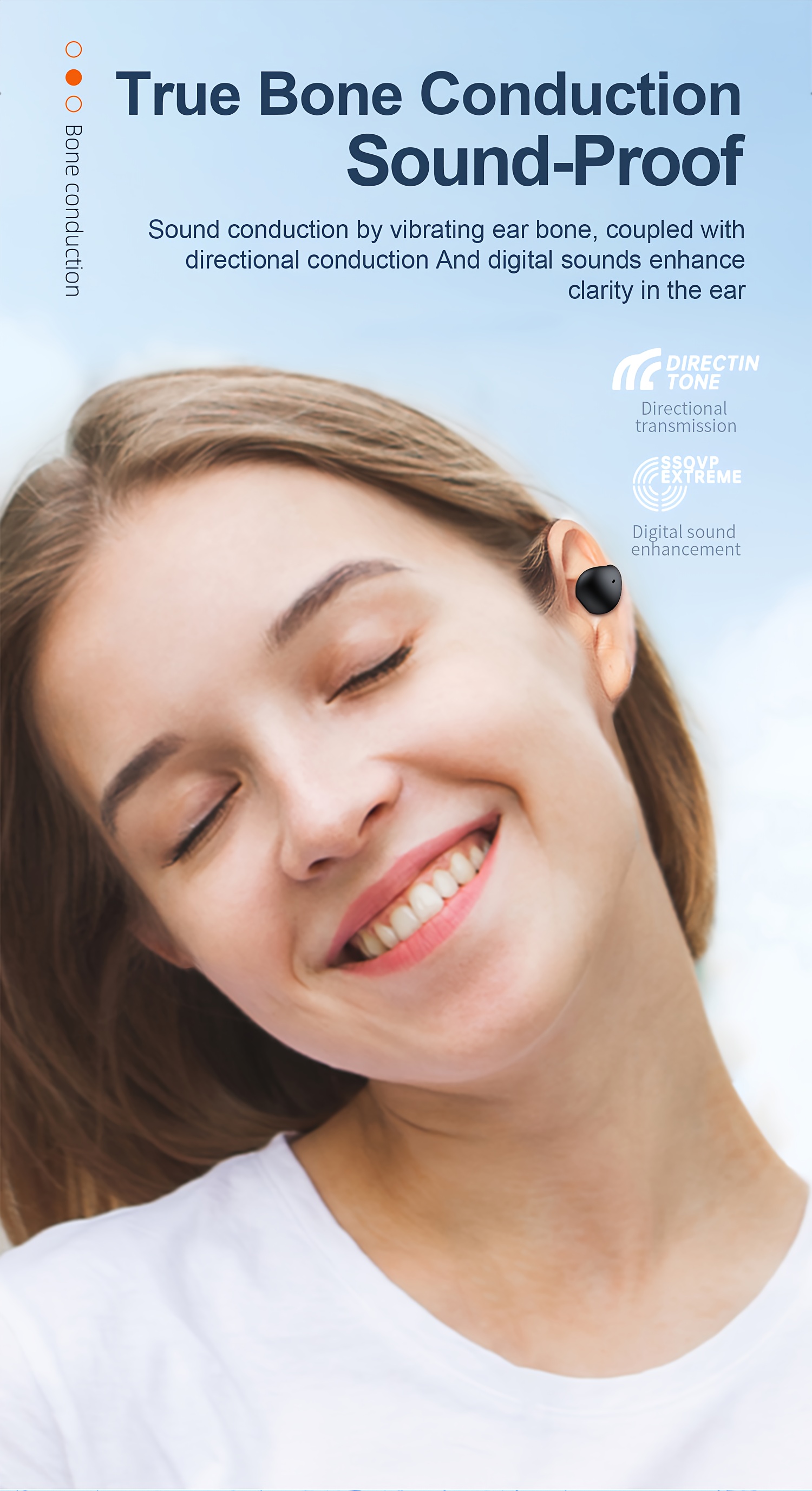 2023 new long battery life wireless earphones clip ear hd non in ear for iphone android universal digital display earphones stereo sound best gift unisex details 3