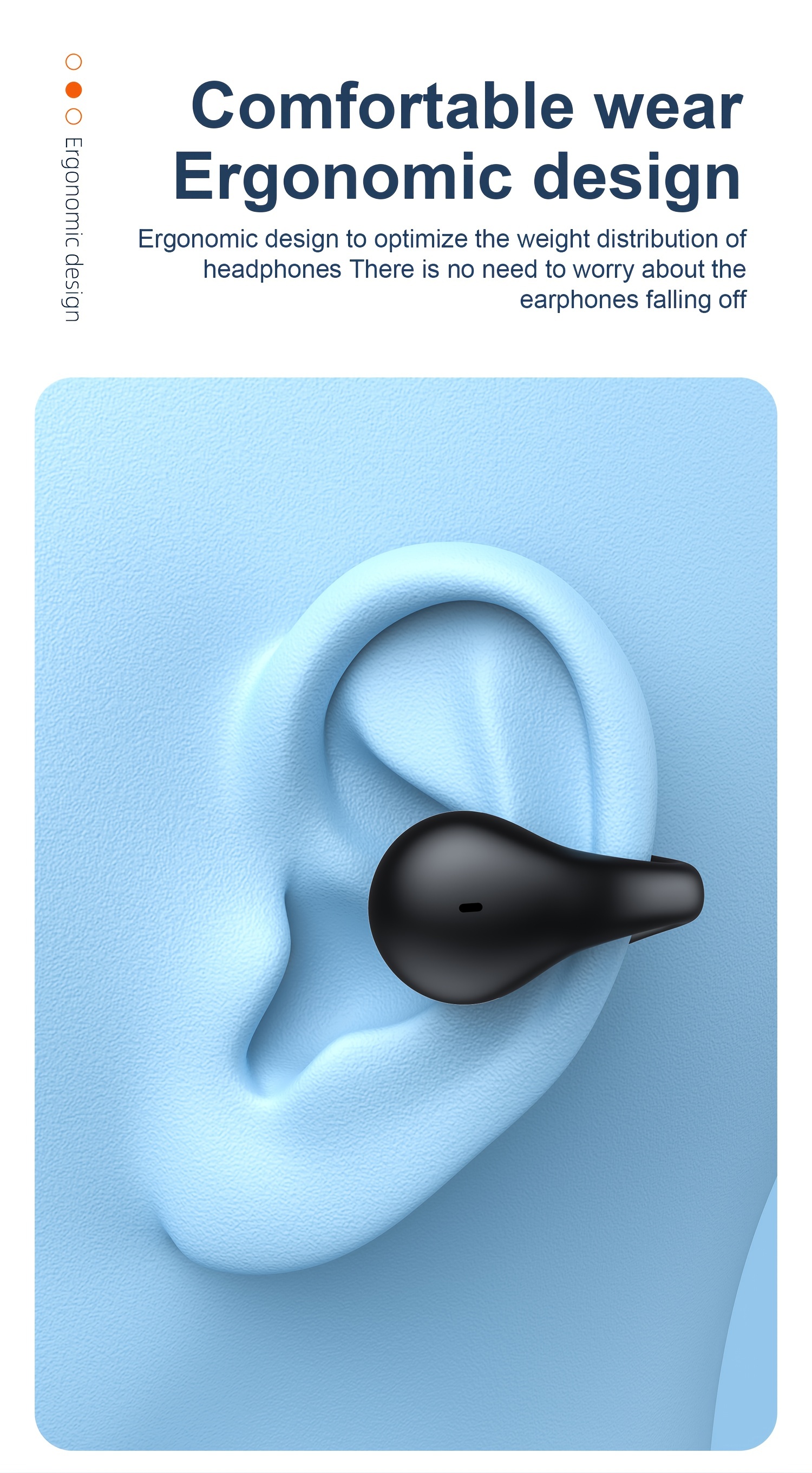 2023 new long battery life wireless earphones clip ear hd non in ear for iphone android universal digital display earphones stereo sound best gift unisex details 8