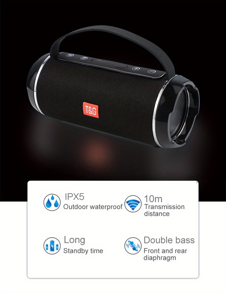 portable speaker, wireless audio subwoofer plug in card u disk 3d surround outdoor portable speaker details 0