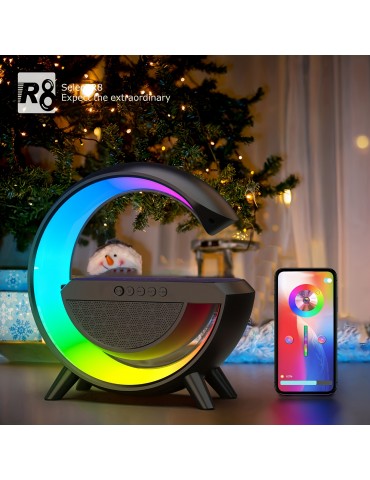 SM2301 Wireless Speaker 6 Light Modes Wireless Charging Function Black And White