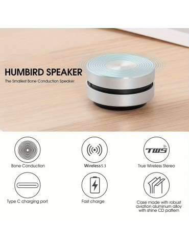 Wireless Mini Speaker Bone Conduction Portable Wireless Speaker Stereo Bass Sound Creative Portable Speaker Mini Size Music Player For Home,Outdoor,Travel (Black)