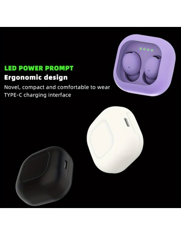 Mini Ultra Small Wireless Headphones High Sound Quality Stereo Sound Super Heavy Bass Stereo Surround Sound E-sports Game Sports Sleep Low Latency Long Battery Life