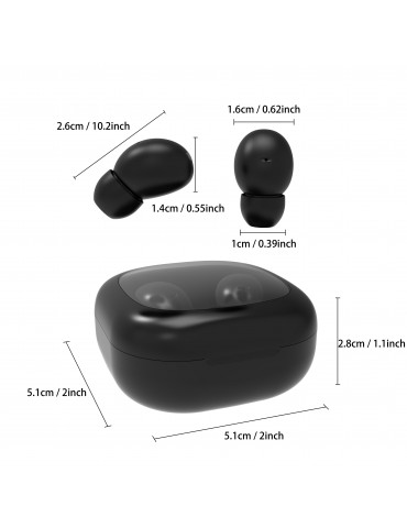 Mini Ultra Small Wireless Headphones High Sound Quality Stereo Sound Super Heavy Bass Stereo Surround Sound E-sports Game Sports Sleep Low Latency Long Battery Life
