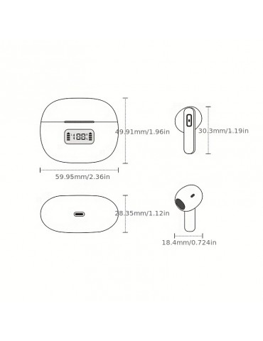 In ear wireless earphones with HIFI sound quality, true wireless all-round stereo earphones with low delay, automatic connection, high-definition noise reduction, large battery life, and LED digital display of battery life