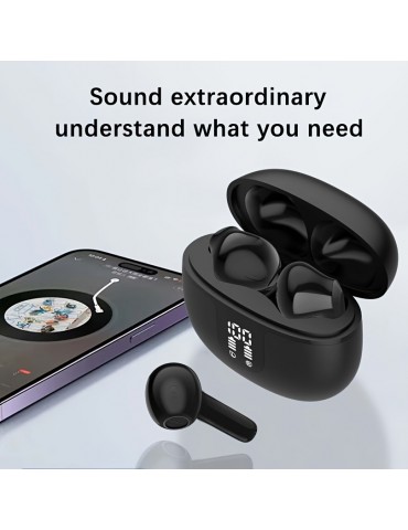 In ear wireless earphones with HIFI sound quality, true wireless all-round stereo earphones with low delay, automatic connection, high-definition noise reduction, large battery life, and LED digital display of battery life