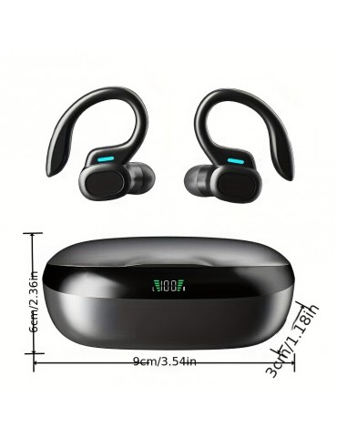 led Ultra-Long Standby Wireless Earphone Headset,TWS Earphones With Mic, Sport Earhook Headset - Ultra-Thin On-Ear Sports Bass For Android & Ios