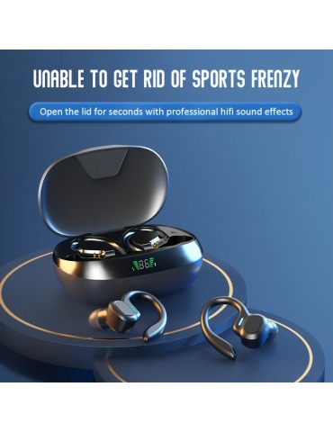 led Ultra-Long Standby Wireless Earphone Headset,TWS Earphones With Mic, Sport Earhook Headset - Ultra-Thin On-Ear Sports Bass For Android & Ios