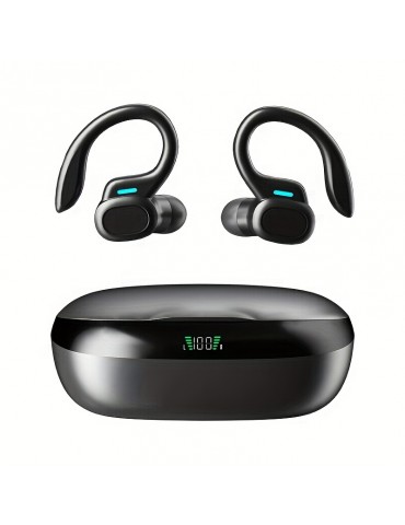 led Ultra-Long Standby Wireless Earphone Headset,TWS Earphones With Mic, Sport Earhook Headset - Ultra-Thin On-Ear Sports Bass For Android & Ios