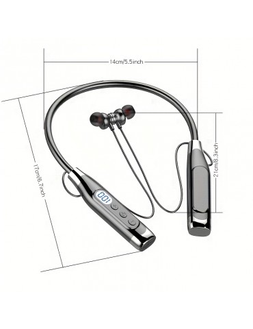 Sports High Quality Hanging Neck Double Ear K Song Neck Hanging Style Ultra Long Standby Digital Display Stereo Ultra Low Bass Mobile Phone Universal