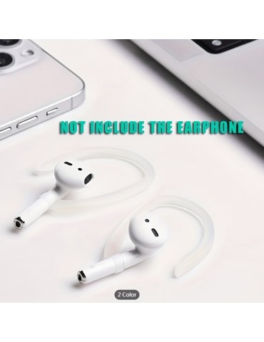 For AirPods Silicone Ear Hooks Compatible With AirPods 1, 2, 3, Pro And Pro 2, Anti-Slip Sports Ear Hooks For AirPods 1, 2, 3, Pro And Pro 2 - Transparent