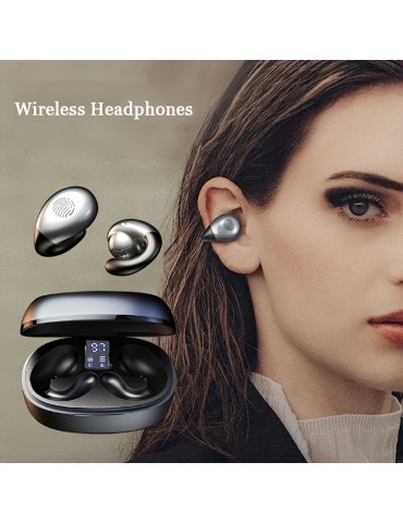 Bone Conduction Bt Earphones, Ear Clip Wireless Headphones With Mic Calling, Touch Control, Waterproof Sports Headsets, Birthday Gifts Christmas Gifts