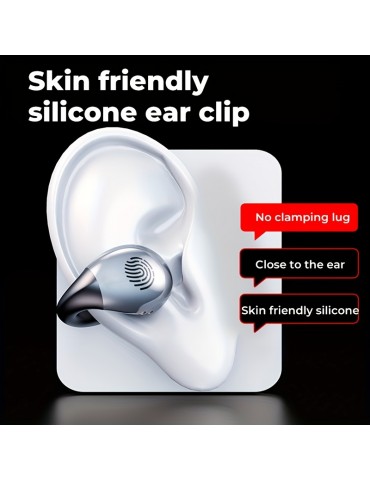 Bone Conduction Bt Earphones, Ear Clip Wireless Headphones With Mic Calling, Touch Control, Waterproof Sports Headsets, Birthday Gifts Christmas Gifts