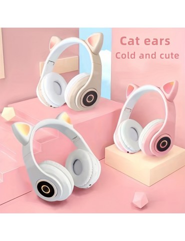 Cat Ear Wireless Headphones - Enjoy Music, Games And More With All Your Smartphone Noise Cancelling Technology