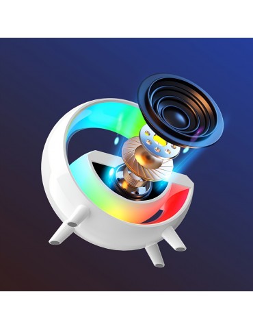 Wireless Speaker Smart RGB Light Bar Sunrise Alarm Clock To Wake You Up Refreshed!Color Changing Timer Alarm Clock Charger Stand, Bedside Lamp And Speaker Alarm Clock Simulates A Sunset