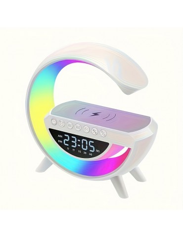 Wireless Speaker Smart RGB Light Bar Sunrise Alarm Clock To Wake You Up Refreshed!Color Changing Timer Alarm Clock Charger Stand, Bedside Lamp And Speaker Alarm Clock Simulates A Sunset