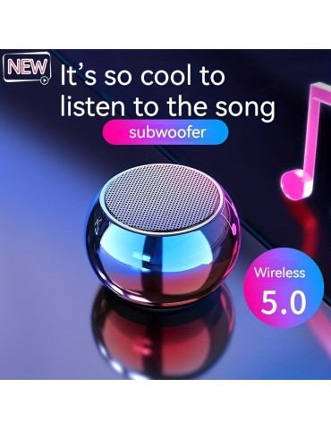 Wireless Speaker Colorful Stereo Sound High Volume Outdoor Portable Home Mini Bass Speaker TWS Music Player,  Mini Portable Solid Color Subwoofer Loud Speaker