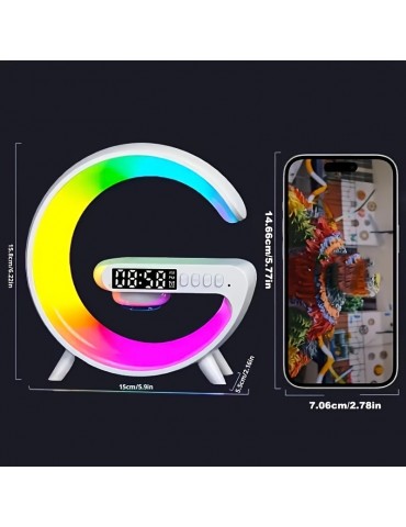 Wireless Speakers With Wireless Fast Charging, RGB Light, Sunrise Alarm Clock & Wake Up Light - Perfect For Bedrooms!