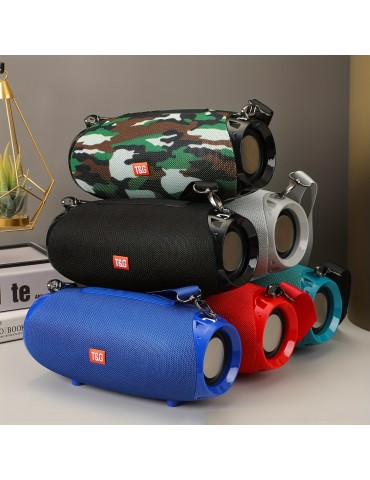 TG534 Portable Wireless Stereo Outdoor Speaker With Dual Speakers, Waterproof For Life, TWS Stereo Subwoofer Hands-Free Call/FM/TF Card/U Disk, For Mobile Phone/Tablet/TV, Music Speaker Plug-in Card U Disk Gift For Friends