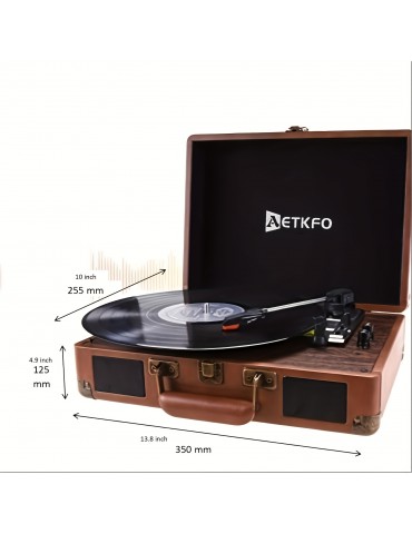 Portable Vinyl Record Player C210 Wilreless Vfd Vintage Speaker  Goodlooking Thoughtful Gift For Men And Women, For Friend Gift,Birthday Gift,for Girlfriend/Boyfriend Gift Senior Adults