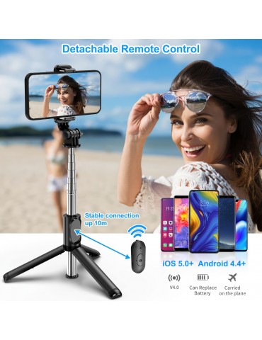 Selfie Stick, Extendable Selfie Stick Tripod With Wireless Remote And Tripod Stand, Portable, Lightweight, Compatible With IPhone 14 13 12 Pro Xs Max Xr X 8Plus 7, Samsung Smartphone And More