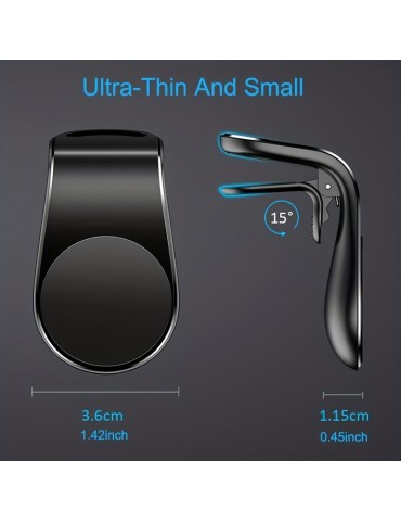 Magnetic Phone Car Holder With 2 Pieces Of Iron, Rotation Braccket.,Air Vent Magnet Mount, Smartphone Phone Holder In Car, For IPhone/ Samsung.