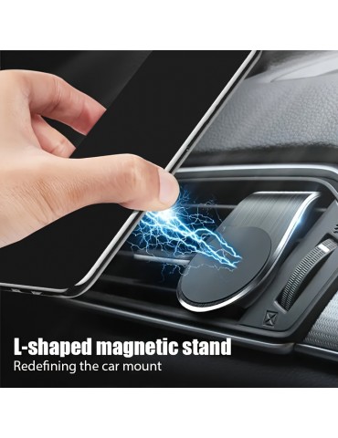 Magnetic Phone Car Holder With 2 Pieces Of Iron, Rotation Braccket.,Air Vent Magnet Mount, Smartphone Phone Holder In Car, For IPhone/ Samsung.
