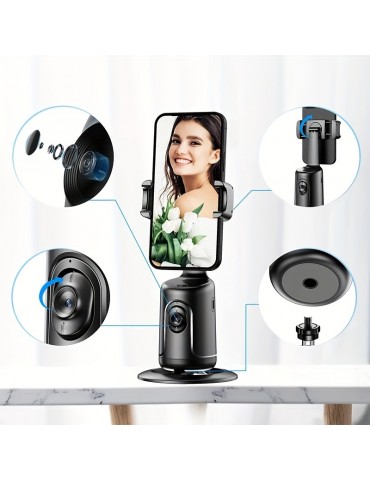 Auto Tracking Phone Holder Tripod Stand Smart Selfie Stick 360 Rotation Fast Face & Object Tracking Cameraman Robot Stand